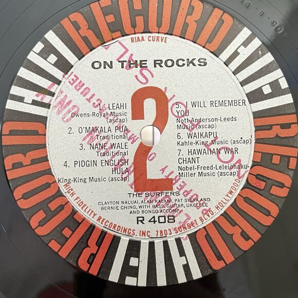The Surfers On The Rocks Vinyl LP 1959 HIFI Record R 408 Promo - Picture 5 of 8